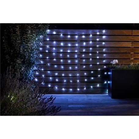 Guirlande d'extérieur SMARDTV - Ultra 100 étoiles LED - 15L - Energie solaire - Blanc froid - 21