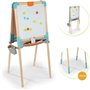 Smoby - Tableau en bois double face - Ardoise craie et Blanche magnétique - Pliable et hauteur ajustable - 80 accessoire