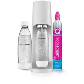 SodaStream TERRA Machine a Eau Pétillante -Pack 2 Bouteilles 1L Compatible Lave-Vaisselle + 1 Recharge de Gaz 60L a Clipser