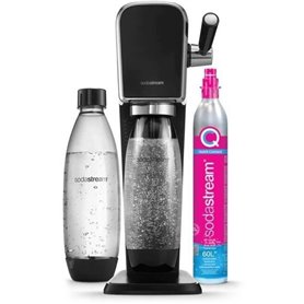 SodaStream ART Machine a Eau Pétillante - Pack 2 Bouteilles 1L Compatibles Lave-Vaisselle + 1 Recharge de Gaz 60L a Clipser - No