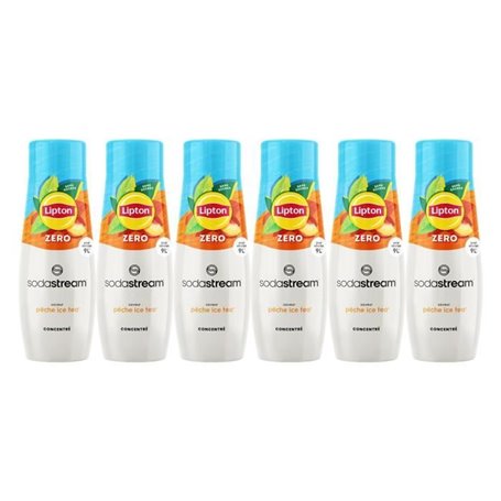 Lot de 6 Concentrés Lipton Ice Tea saveur Peche zéro sucres SODASTREAM - 440ml