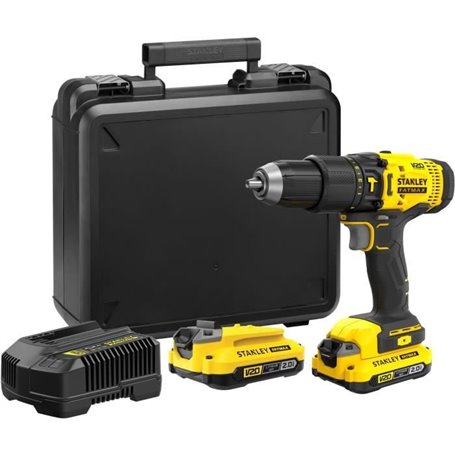 Perceuse visseuse a percussion 50 Nm - Lithium 18V - 2 Batteries 2Ah - STANLEY FATMAX V20 - SFMCD711D22-QW