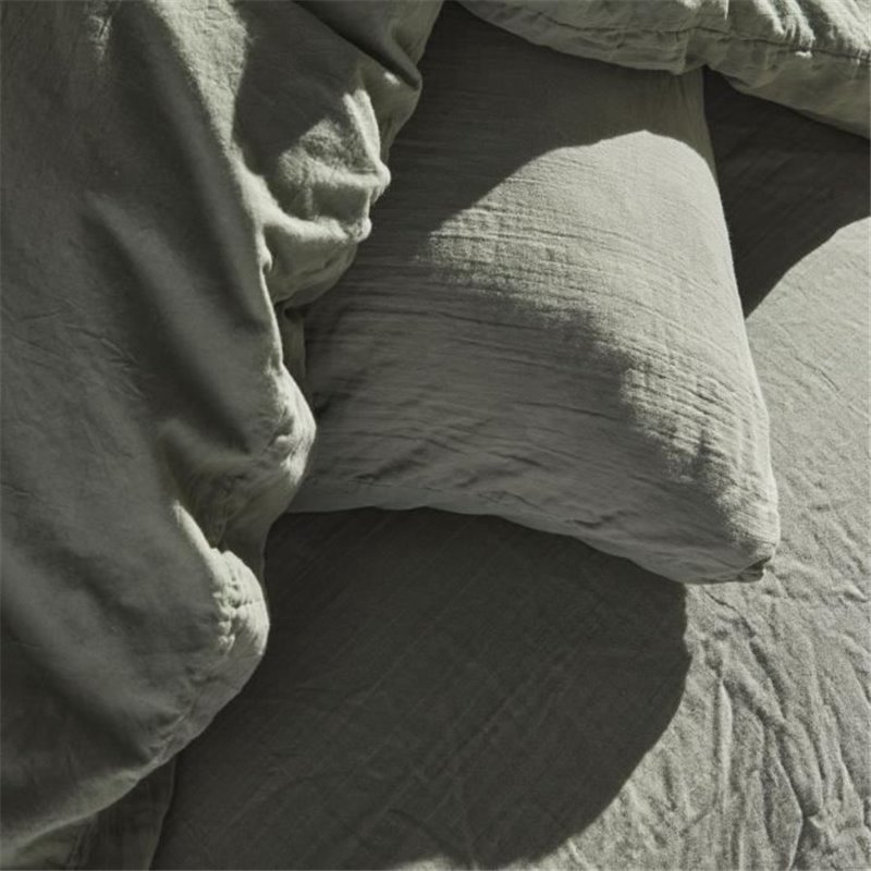 Image secondaire de Parure de lit - TODAY - 123327 - 1 personne - 140x200 cm - Gaze de coton unie - Sauge