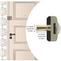 Verrou de porte Bouton/Cylindre - YALE - YV25BT-45 - Protection anti arrachement - 4 clés - Beige