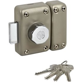 Verrou cylindre double YALE YV25DE-45 - 5 goupilles - 4 clés - beige