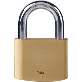 Cadenas laiton - YALE - Y110B/60/132/1 - 60 mm - Anse acier cémenté - 3 clés - Pour trappes d'acces