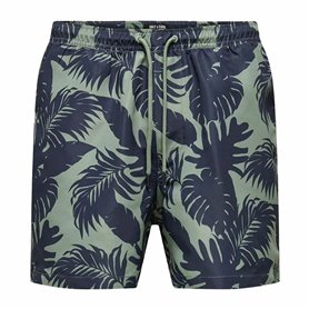 Maillot de bain homme Only & Sons Onsted Life Flower 2 Vert