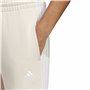 Pantalon de sport long Adidas Essentials 3 Stripes Beige Femme