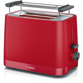 Toaster - BOSCH - TAT3M124 MyMoment - Rouge mat - 2 tranches - centrage automatique du pain - fonctions décongélation et réchauf