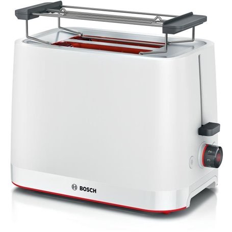 Toaster - BOSCH - TAT3M121 MyMoment - Blanc mat - 2 tranches - centrage automatique du pain - fonctions décongélation et réchauf