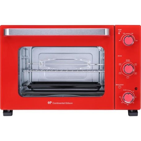 CONTINENTAL EDISON CEMF35R - Minifour électrique 35L rouge  - 1500W - Rotissoire