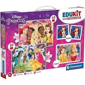 Clementoni - Edukit - Disney Princesses - Coffret apprentissage 4 en 1 - 2 puzzles