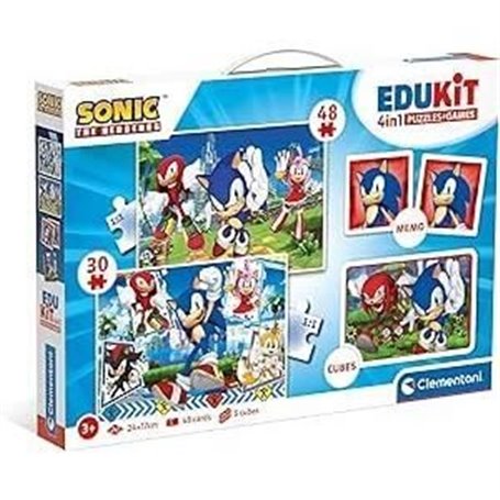 Clementoni - Edukit - Sonic - Coffret apprentissage 4 en 1 - 2 puzzles