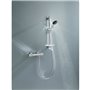 Ensemble de douche avec mitigeur thermostatique, pommeau 3 jets, barre 60cm et flexible - GROHE 34791001 - Economie d'ea