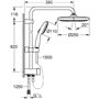 Colonne de douche avec inverseur manuel - Economie d'eau - GROHE Vitalio Start System 250 - Noir Mat - 266802431