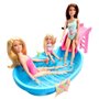 Barbie - Poupée et accessoires - Coffret poupée blonde avec piscine