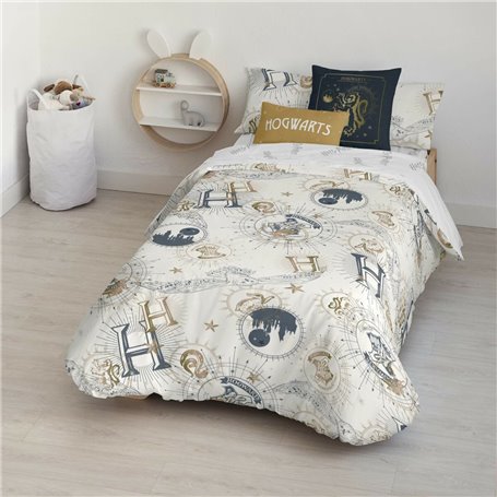 Housse de Couette Harry Potter Gold Beige Multicouleur 220 x 220 cm Lit ½ persones