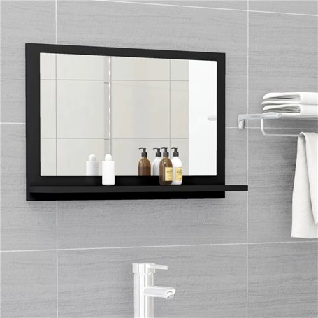 vidaXL Miroir de salle de bain Noir 60x10