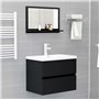 vidaXL Miroir de salle de bain Noir 60x10,5x37 cm Bois dingénierie