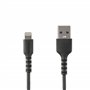 StarTech.com Câble USB-A vers Lightning Noir Robuste 2m - Câble de Charge/Synchronisation de Type A vers Lightning en Fibre Aram