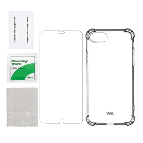 WE PACK verre tremp et coque de protection transparente IPHONE 7 / 8 / SE 2020