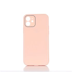 ***WE Coque de protection GLASS APPLE IPHONE 12 Rose poudr