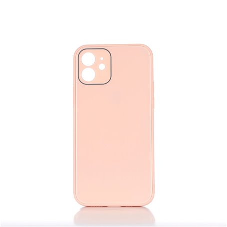 ***WE Coque de protection GLASS APPLE IPHONE 12 Rose poudr