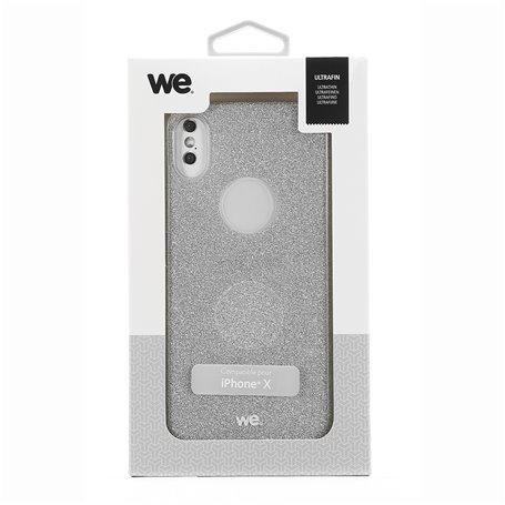 ***We coque de protection PAILLETTES APPLE IPHONE X Argent