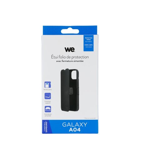 ***WE Etui folio FERMETURE AIMANTEE SAMSUNG GALAXY A04 Noir