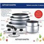 Batterie de cuisine Arthur Martin AM167S 10 pieces - Aluminium - Poignée amovible - Tous feux dont induction