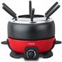 Appareil a fondue électrique rouge et noir - HKoeNIG ALP1800 - 6 personnes - 2L - 800W - Thermostat réglable