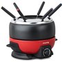 Appareil a fondue électrique rouge et noir - HKoeNIG ALP1800 - 6 personnes - 2L - 800W - Thermostat réglable