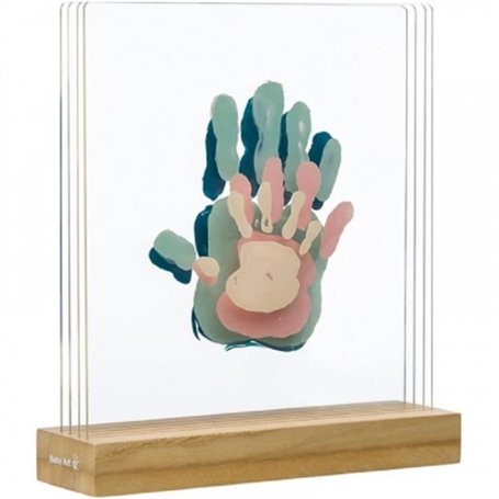 Baby Art Family Touch - Kit Empreintes Mains Famille : Empreintes de Toute la Famille sur Base en Bois