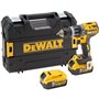 DEWALT Perceuse Visseuse a Percussion Sans Fil Brushless XR 18V Li-Ion 5Ah avec Coffret TSTAK, 2 Batteries et Chargeur D