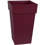 EDA Pot de Fleur Carré Haut TOSCANE - Volume 62 L - 39 x 39 x H.65 cm - Rouge bourgogne