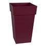 EDA Pot de Fleur Carré Haut TOSCANE - Volume 62 L - 39 x 39 x H.65 cm - Rouge bourgogne