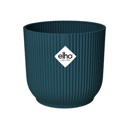 ELHO Vibes Fold Pot de fleurs rond Roues 35 - Bleu - Ø 35 x H 32 cm - intérieur - 100% recyclé