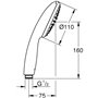 Pommeau de douche - GROHE Vitalio Start 110 27940001 - 1 jet Pluie - Economie d'eau - Procédé anti-calcaire - Chromé