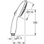 Pommeau de douche - GROHE Vitalio Start 110 27946001 - 2 jets (Pluie/Stimulant) - Economie d'eau - Procédé anti-calcaire