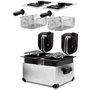 HKoeNIG DFX600 - Friteuse double bac 2x3L - 3600W - 2 thermostats indépendants - Paniers amovibles - Filtres anti-odeurs