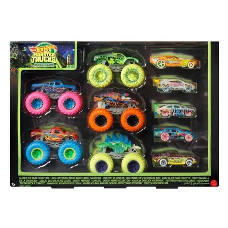 Hot Wheels - Coffret 10 Véhicules Phosphorescents - Petite Voiture - 3 ans et HCB57