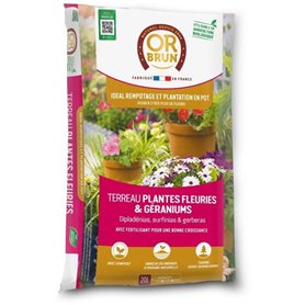 Terreau plantes fleuries et geraniums - OR BRUN - OBRTGER20N - 20 L