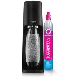 SODASTREAM Terra - Machine a Eau Pétillante Noire - 1 Bouteille 1L Compatible Lave-Vaisselle + 1 Recharge de Gaz 60L a Clipser