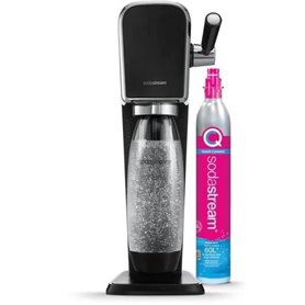 SODASTREAM Art - Machine a Eau Pétillante Noire - Pack 1 Bouteille 1L Compatible Lave-Vaisselle + 1 Recharge de Gaz 60L a Clipse