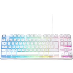 Clavier Gaming - Membrane RGB TKL - THE G-LAB -  KEYZ-CAESIUMT-W/FR - FR Layout - 12 raccourcis - 100% personnalisable - Blanc