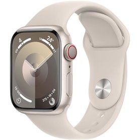 Apple Watch Series 9 GPS + Cellular - 41mm - Boîtier Starlight Aluminium - Bracelet Starlight Sport Band - S/M