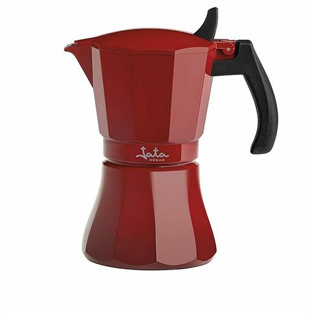 Cafetière Italienne JATA Cafetera de inducción roja vulcano HCAF2009 Rouge Aluminium