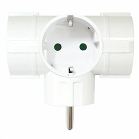 Silver Electronics 9153 adaptateur prise d'alimentation Type F Blanc