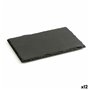 Plateau en Céramique Effet Ardoise Quid Gastro Fun Noir 30 x 20 cm (12 Unités)