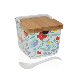 Salière avec couvercle Versa Flandes Fleurs Céramique 8